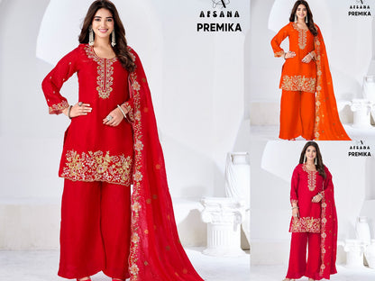 Premika Afsana Crush Readymade Plazzo Style Suits Manufacturer