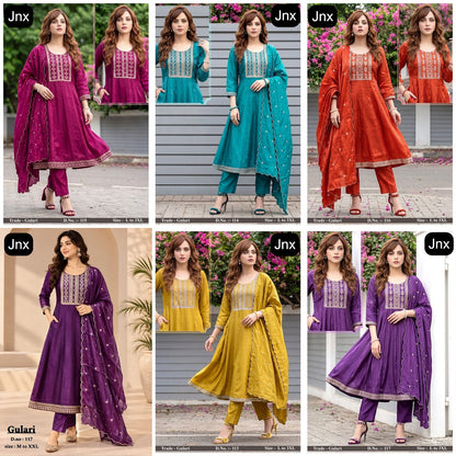 Gulari Jnx Roman Readymade Anarkali Suits Exporter India