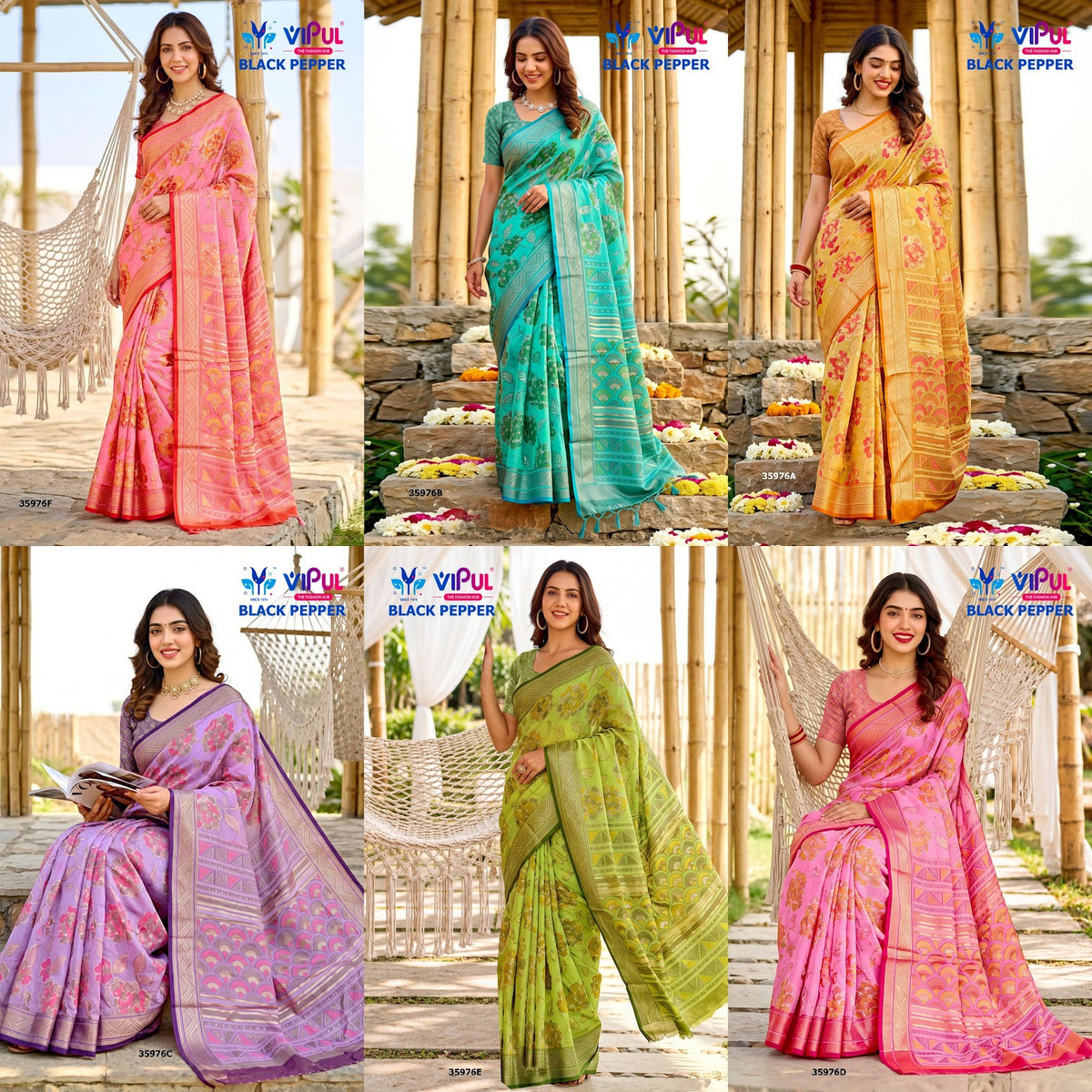 Black Pepper 35976 Vipul Brasso Sarees Supplier Gujarat