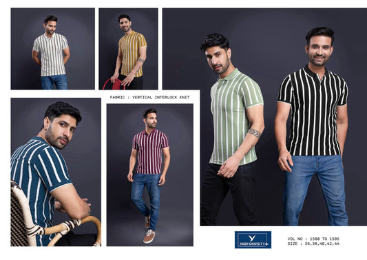 1580-1585 High Density Interlock Mens Tshirts Manufacturer