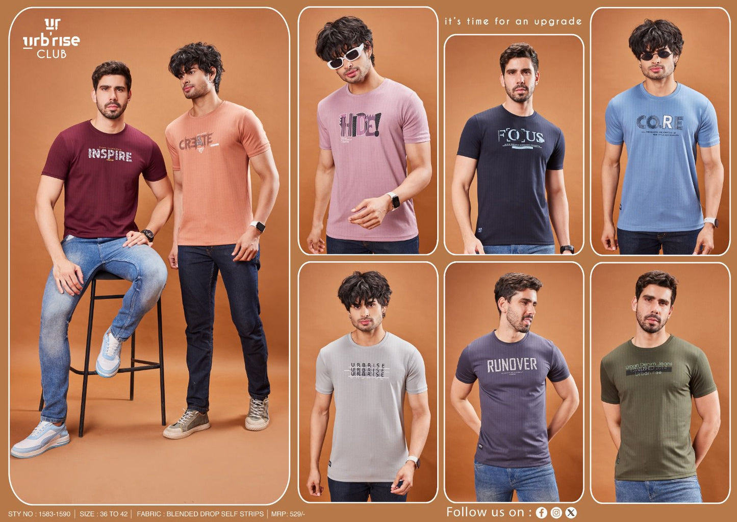 1583-1590 Urbanrise Blended Mens Tshirts Supplier Ahmedabad