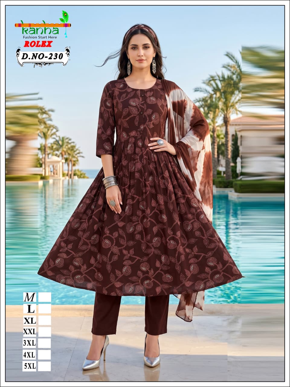 160626 Rolex Kanha Reyon Readymade Anarkali Suits Manufacturer India