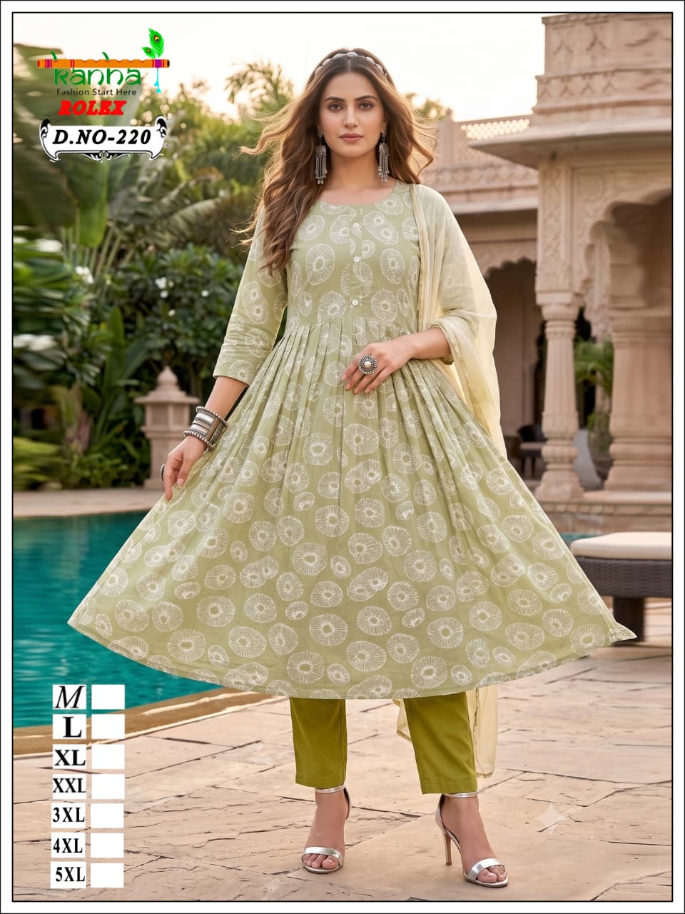 160626 Rolex Kanha Reyon Readymade Anarkali Suits Manufacturer India