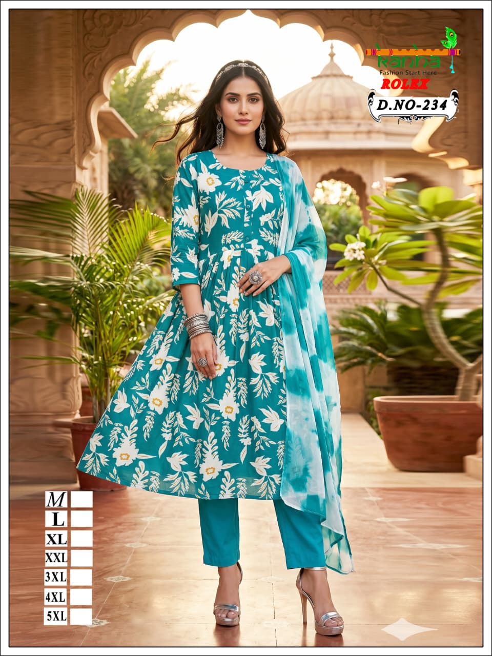 160626 Rolex Kanha Reyon Readymade Anarkali Suits Manufacturer India