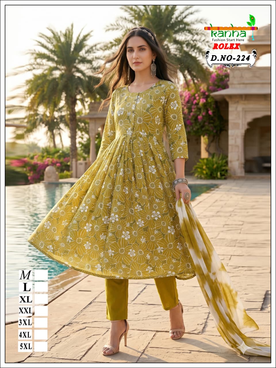 160626 Rolex Kanha Reyon Readymade Anarkali Suits Manufacturer India
