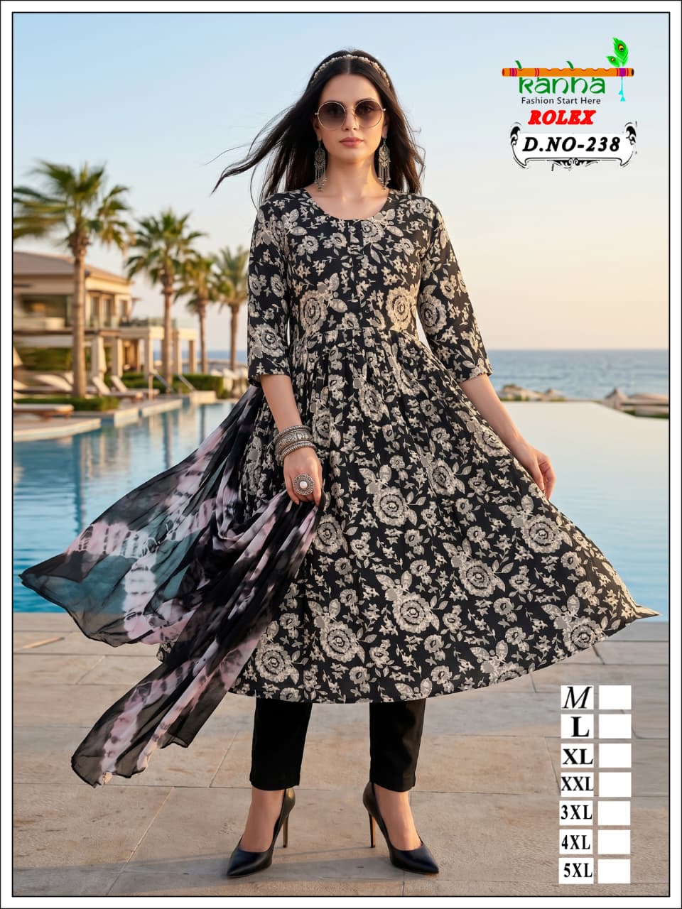 160626 Rolex Kanha Reyon Readymade Anarkali Suits Manufacturer India