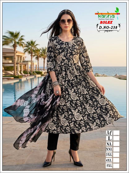 160626 Rolex Kanha Reyon Readymade Anarkali Suits Manufacturer India