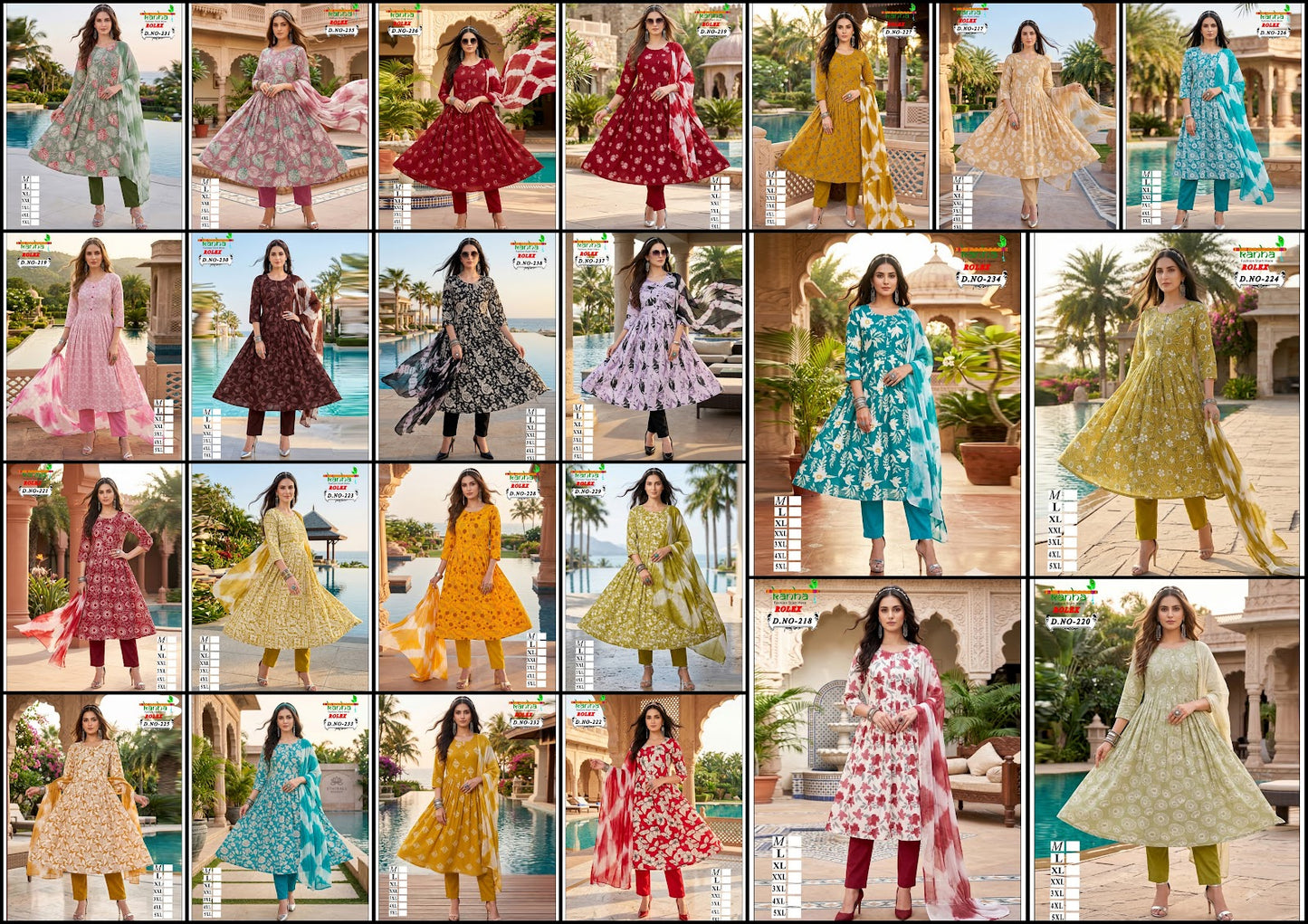 160626 Rolex Kanha Reyon Readymade Anarkali Suits Manufacturer India