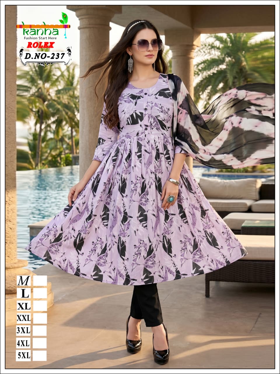 160626 Rolex Kanha Reyon Readymade Anarkali Suits Manufacturer India