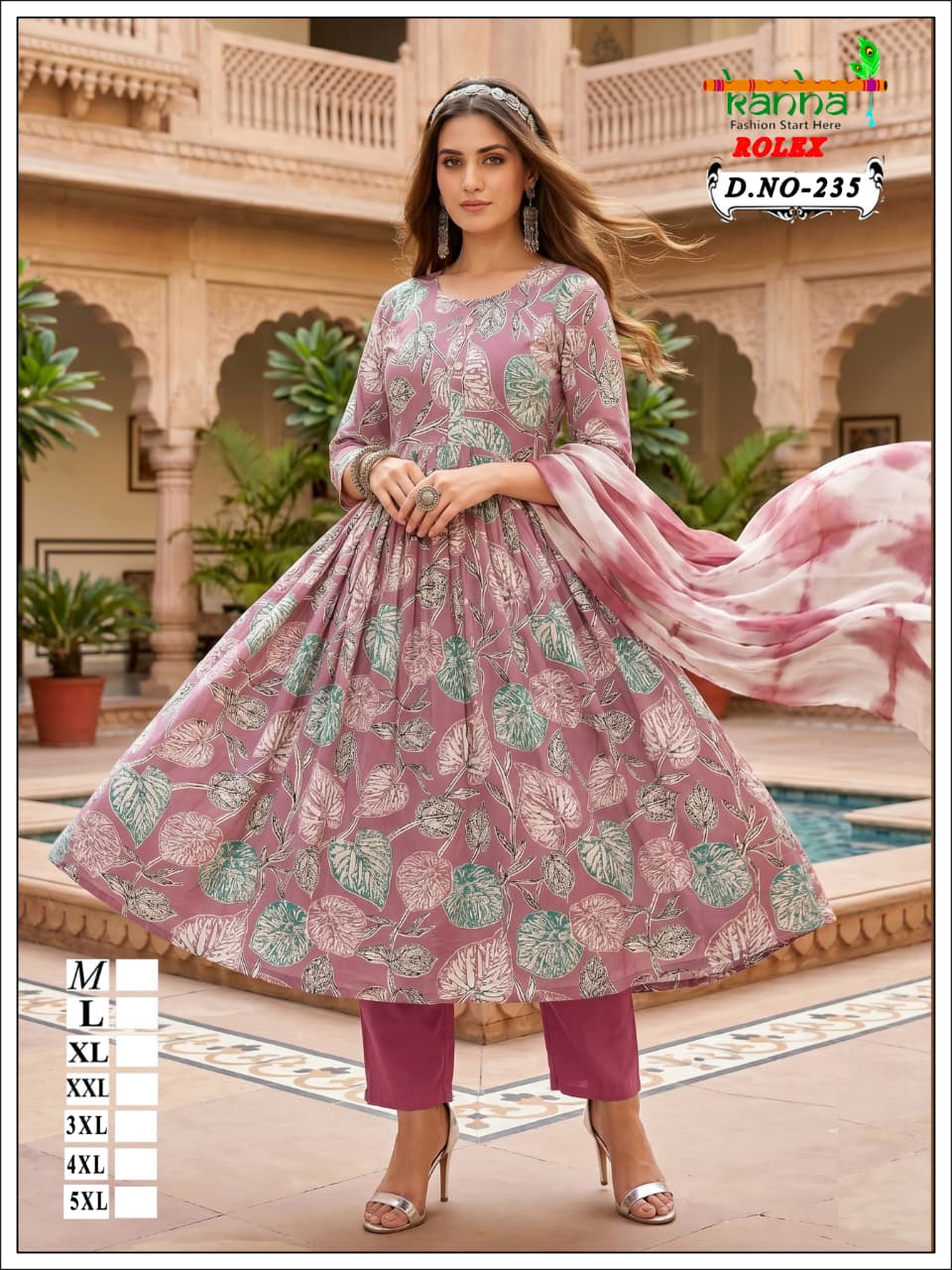160626 Rolex Kanha Reyon Readymade Anarkali Suits Manufacturer India