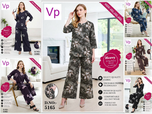 1610 Dn 5165 Vp Rayon 22Kg Co Ord Set Wholesale Price