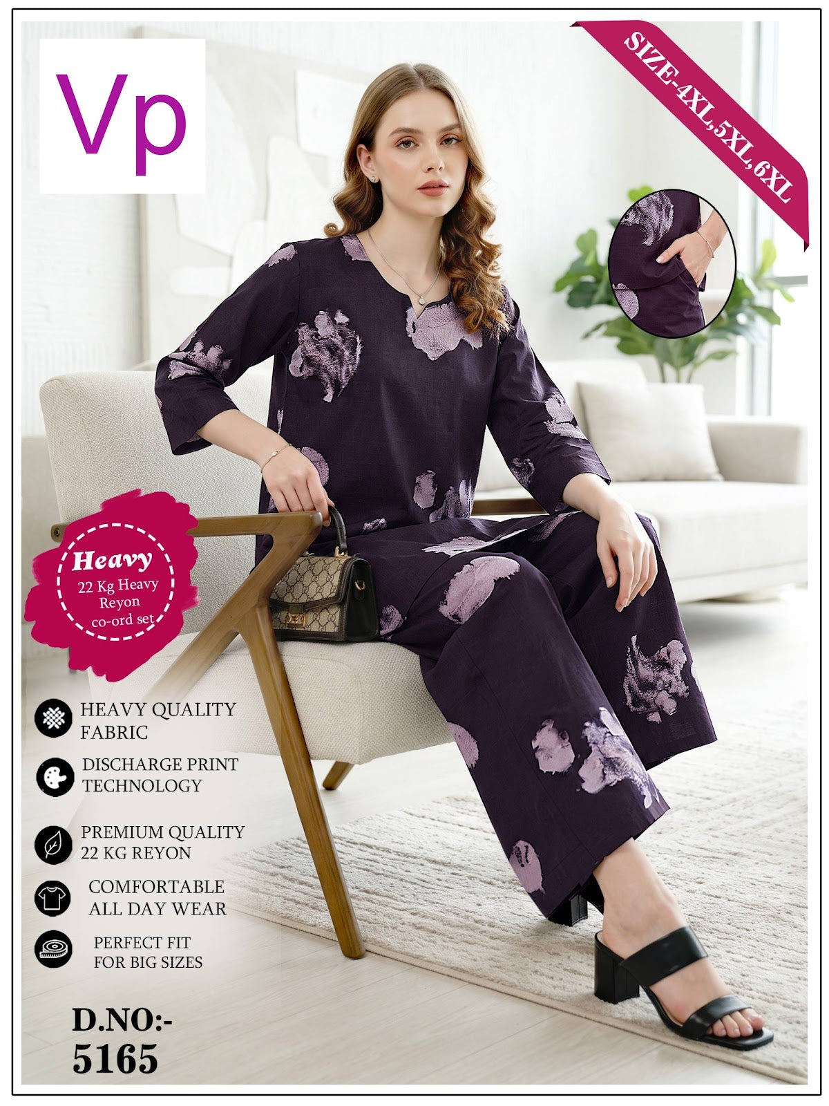 1610 Dn 5165 Vp Rayon 22Kg Co Ord Set Wholesale Price