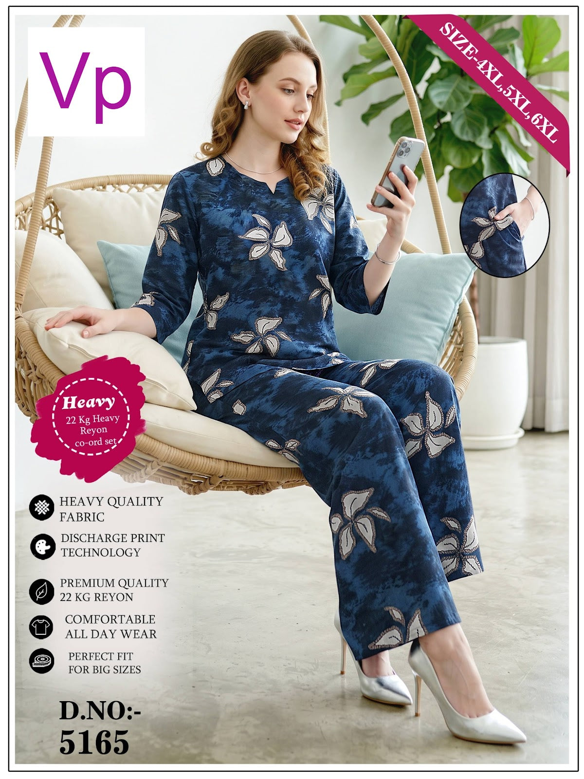 1610 Dn 5165 Vp Rayon 22Kg Co Ord Set Wholesale Price
