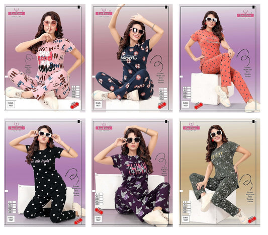 1627 La Fairy Hosiery Sinker Pyjama Night Suits Exporter