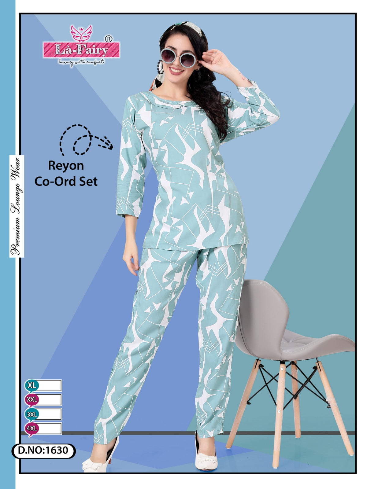 1630 La Fairy Rayon Co Ord Set Wholesale Price