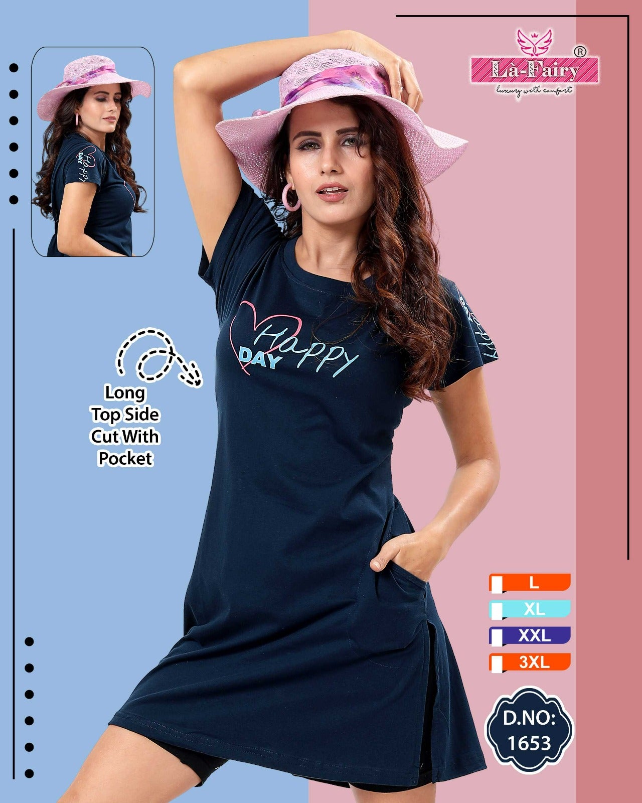 1653 La Fairy Hosiery Sinker Designer Long Top Wholesale Price