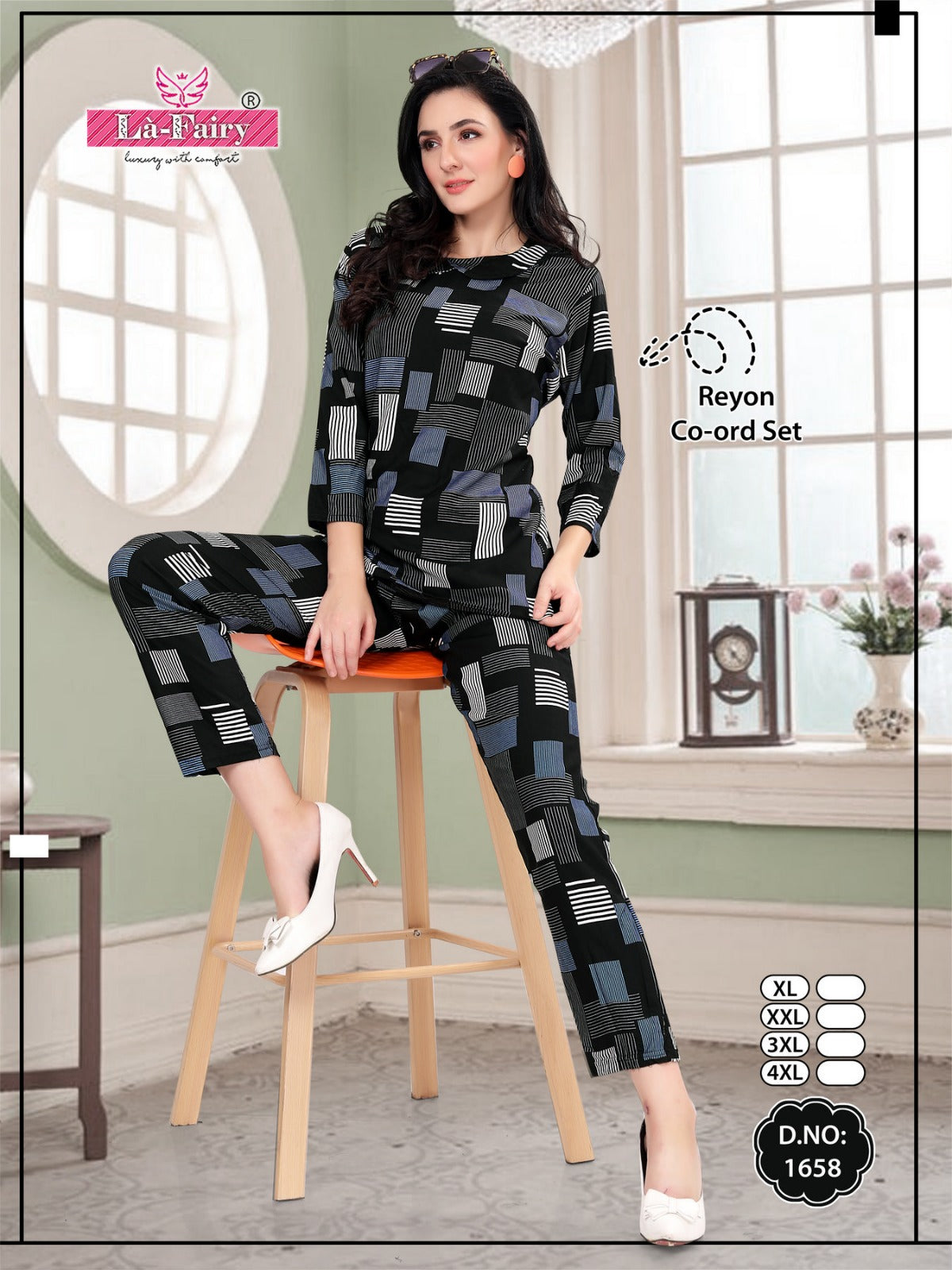 1658 La Fairy Rayon Co Ord Set Supplier