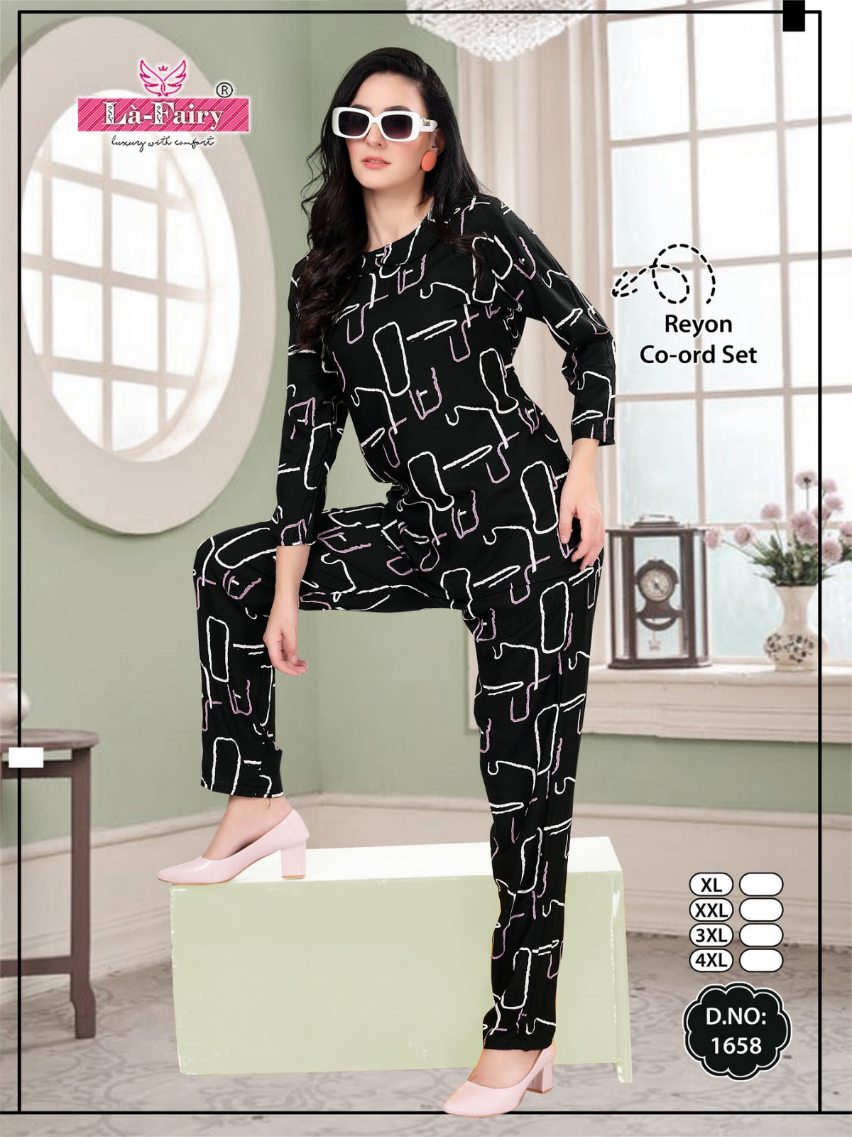 1658 La Fairy Rayon Co Ord Set Supplier