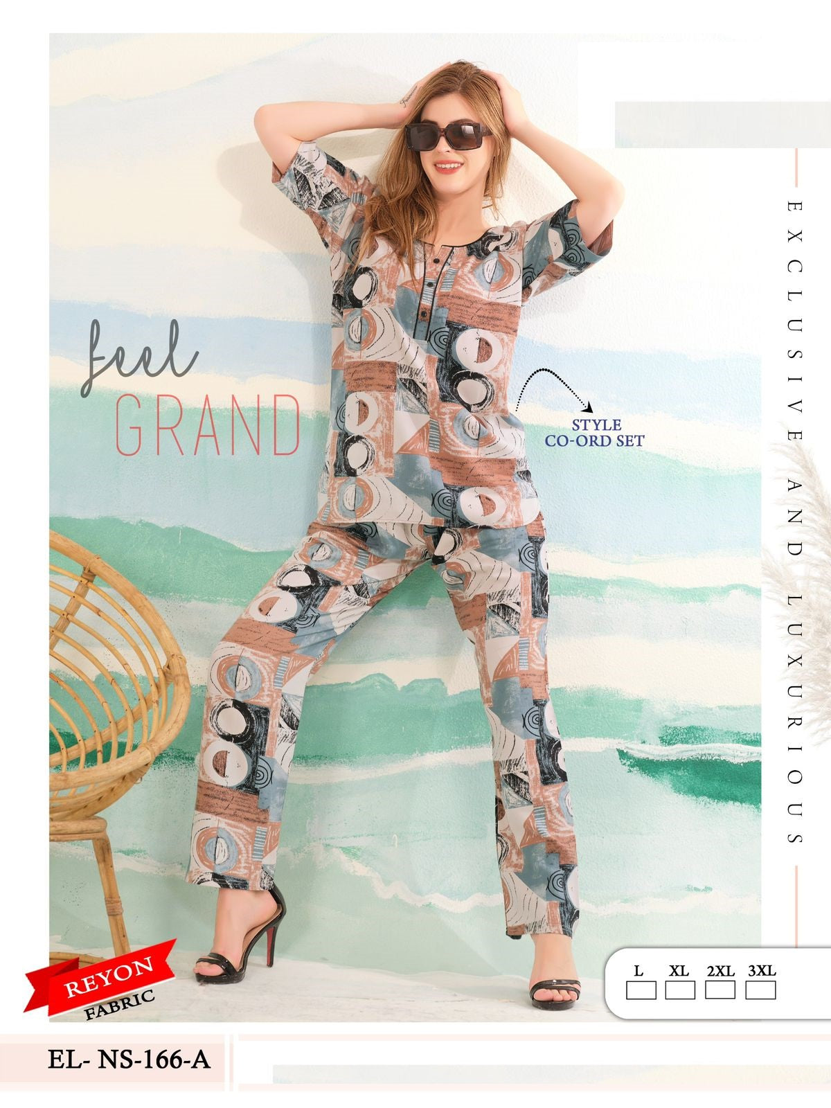 166 A Mnt Reyon Co Ord Set Exporter India
