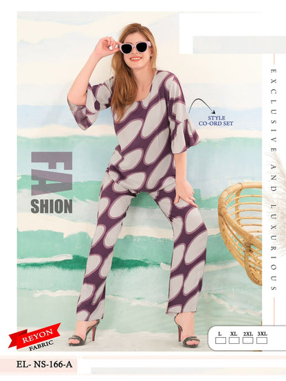 166 A Mnt Reyon Co Ord Set Exporter India