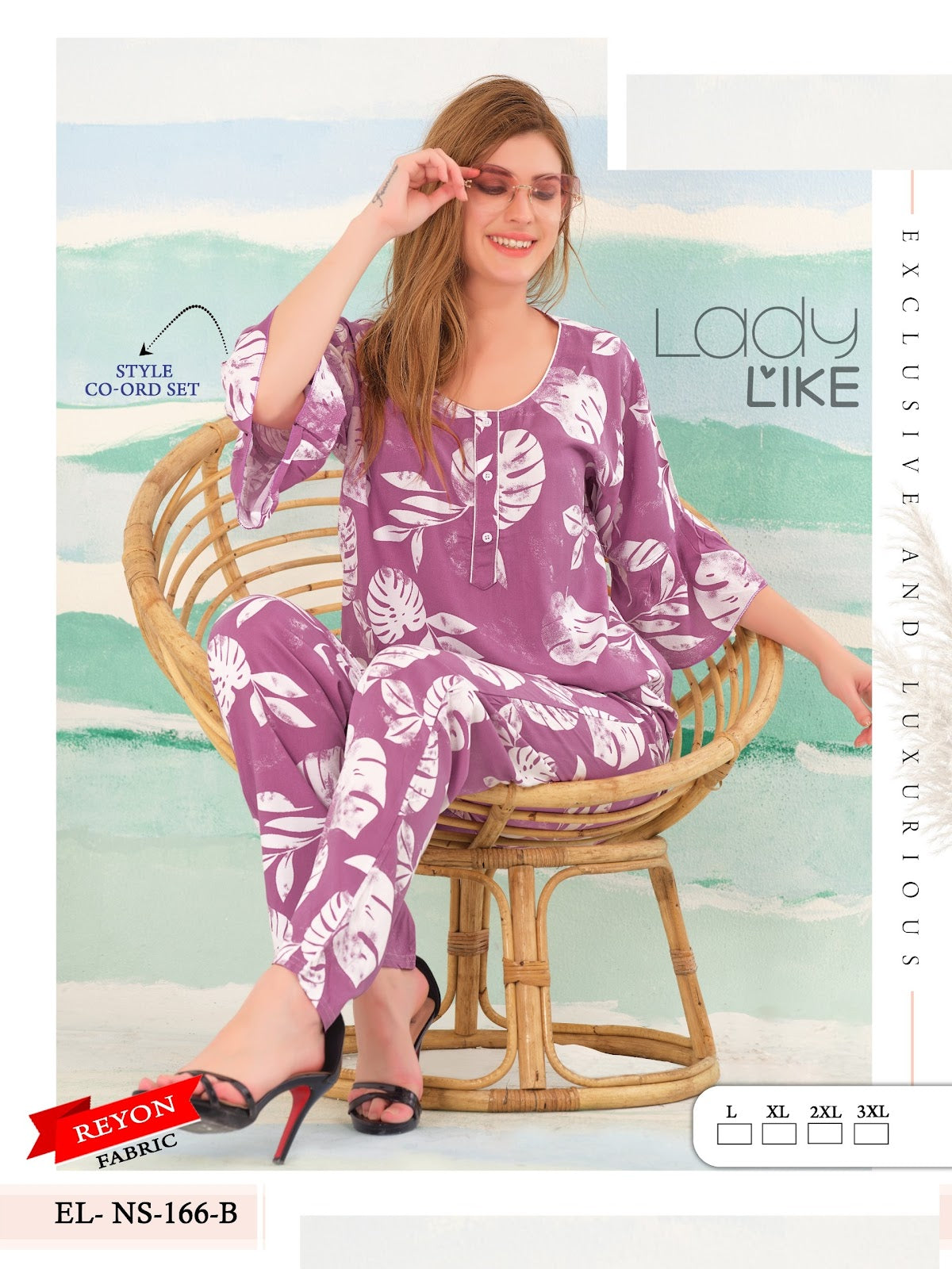 166 B Mnt Reyon Co Ord Set Wholesale Price