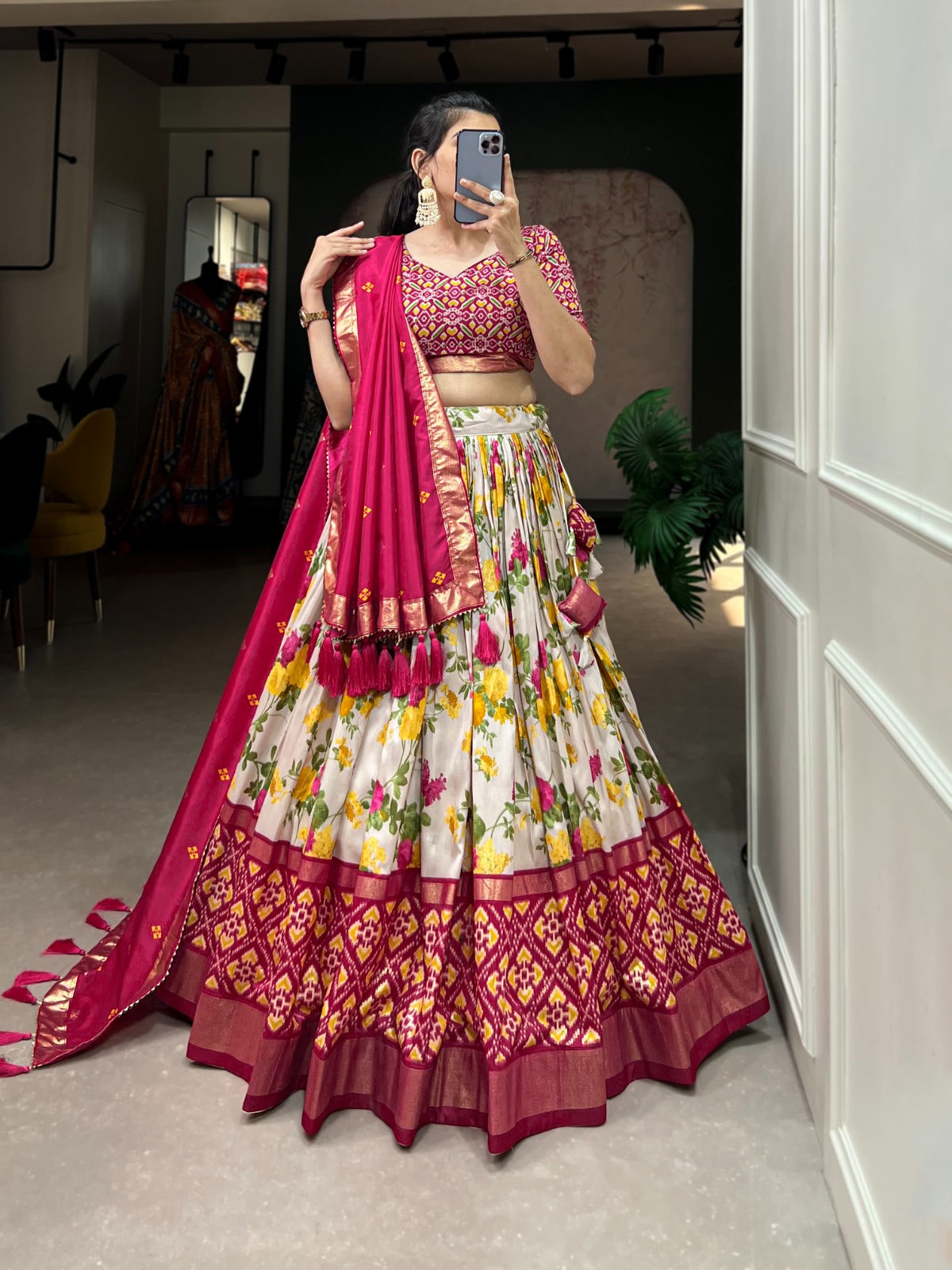 1689 Aawiya Tussar Silk Lehenga Choli Supplier