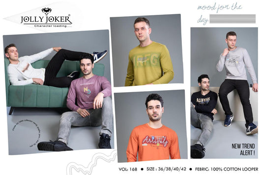 168 Jolly Joker Cotton Looper Mens Tshirts Manufacturer Gujarat