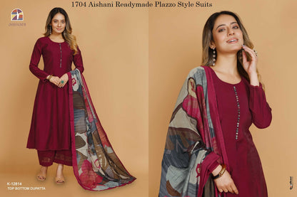 1704 Aishani Readymade Plazzo Style Suits Exporter Gujarat