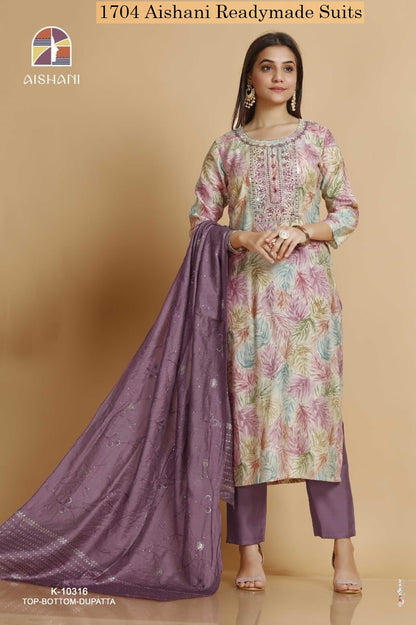 1704 Aishani Modal Silk Readymade Suits Supplier Gujarat