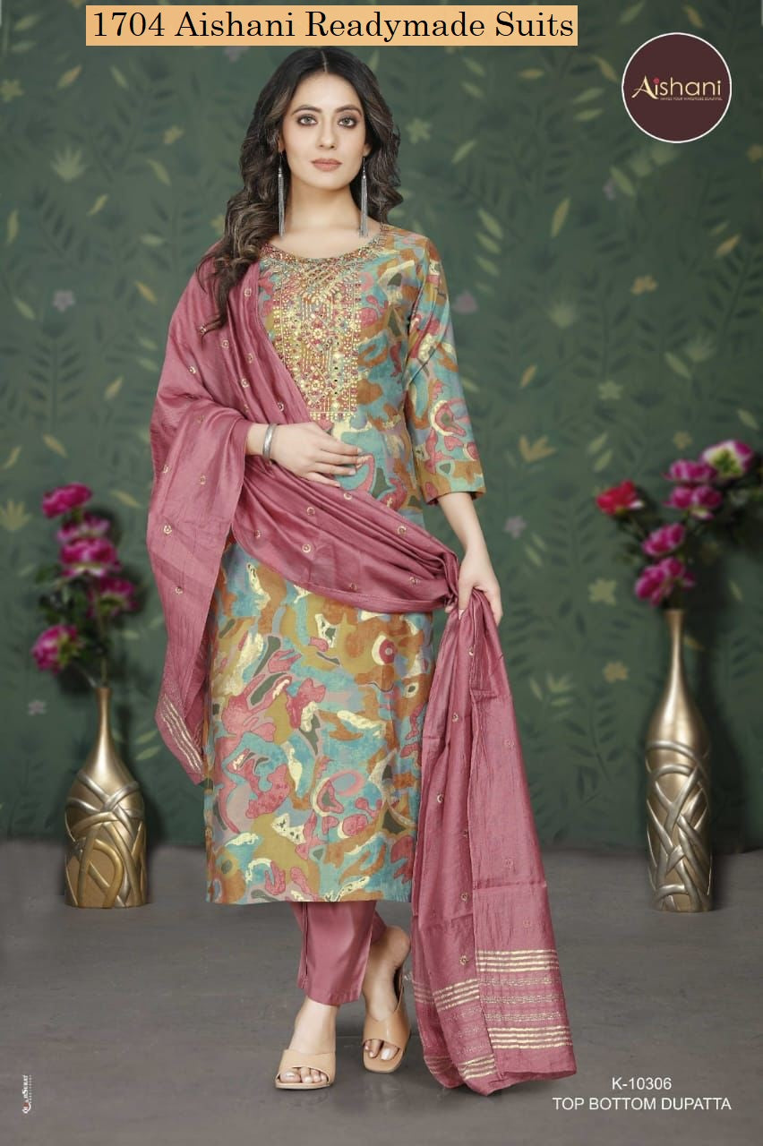 1704 Aishani Modal Silk Readymade Suits Supplier Gujarat