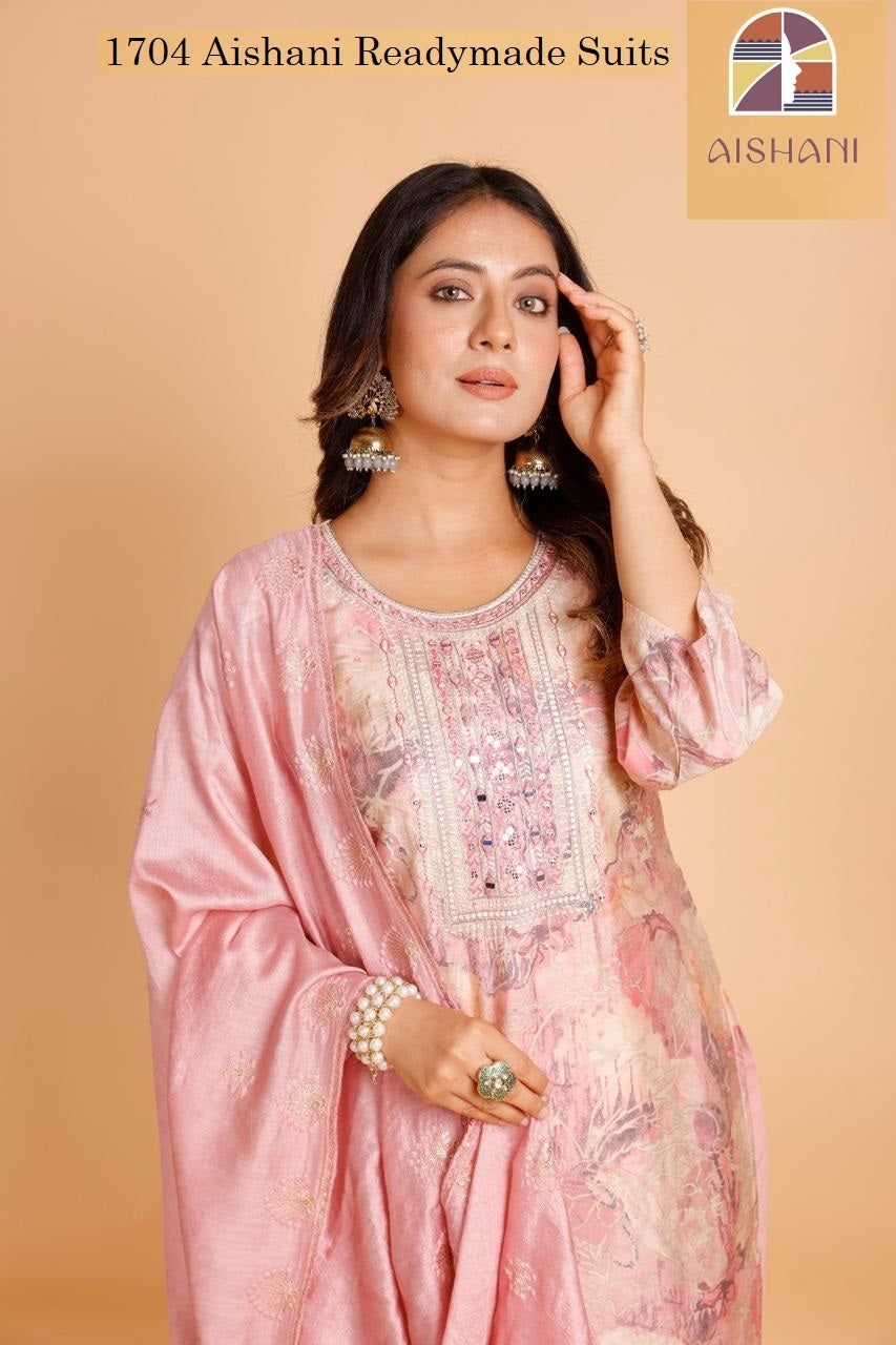 1704 Aishani Modal Silk Readymade Suits Supplier Gujarat