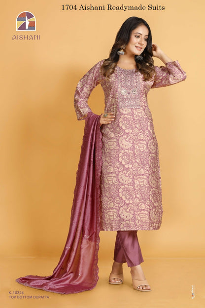 1704 Aishani Modal Silk Readymade Suits Supplier Gujarat