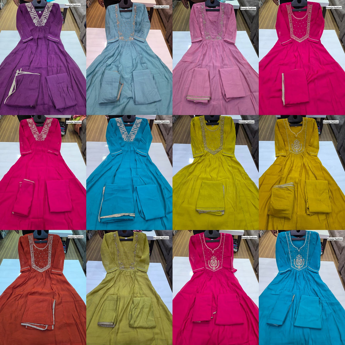 1710 Anamika Series Dveeja Fashion Chanderi Readymade Anarkali Suits Exporter India