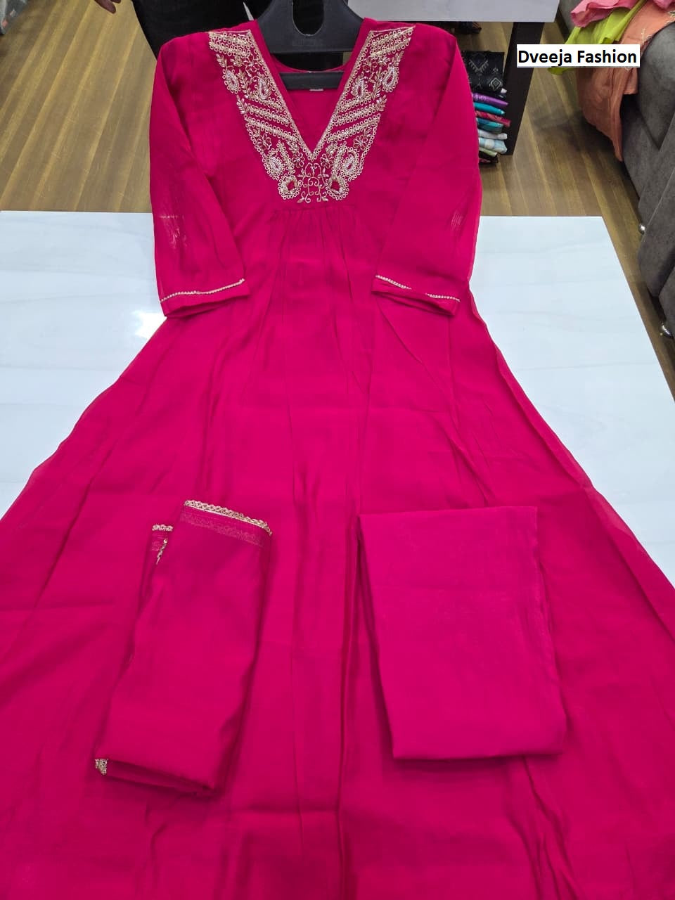1710 Anamika Series Dveeja Fashion Chanderi Readymade Anarkali Suits Exporter India