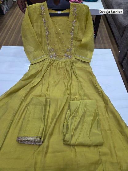 1710 Anamika Series Dveeja Fashion Chanderi Readymade Anarkali Suits Exporter India