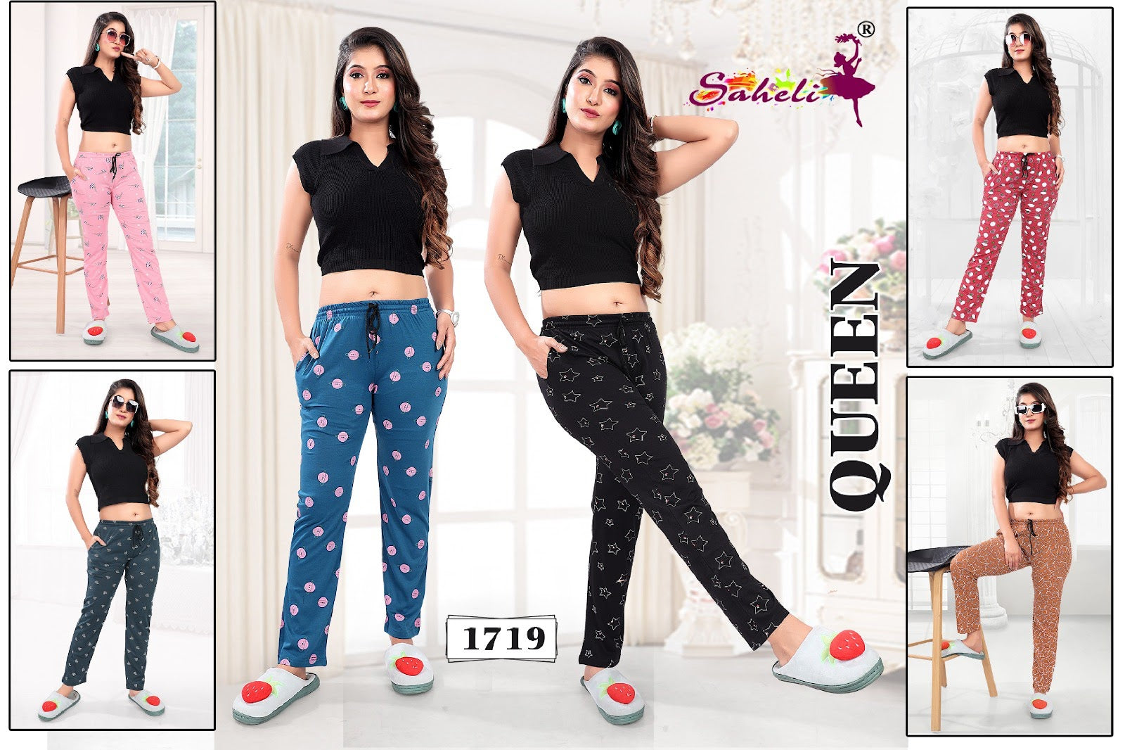 1719 Queen Saheli Sleepy Panda Cotton Women Night Lower Exporter India