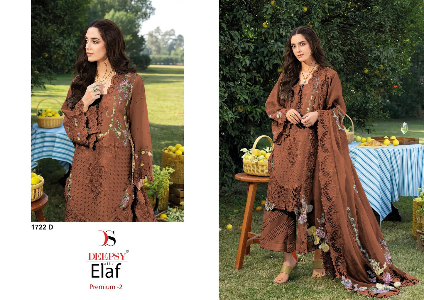1722 Abcd Elaf Premium 2 Deepsy Cotton Pakistani Patch Work Suits Wholesaler Ahmedabad