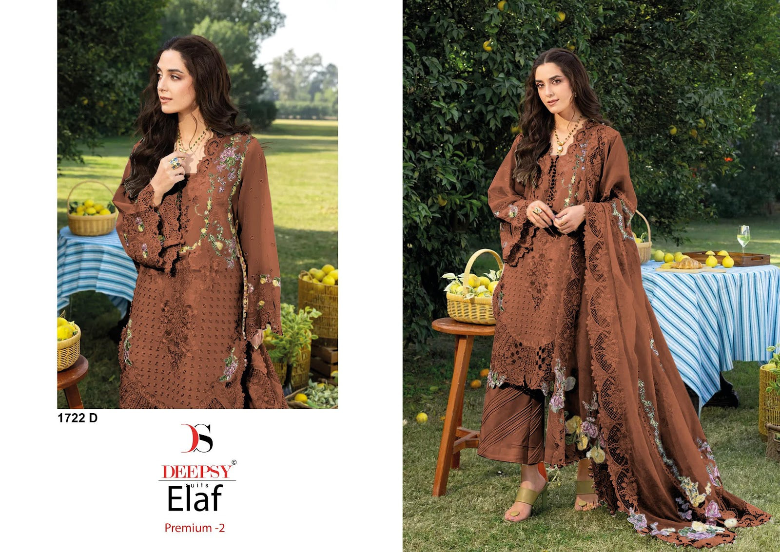 1722 Abcd Elaf Premium 2 Deepsy Cotton Pakistani Patch Work Suits Wholesaler Ahmedabad