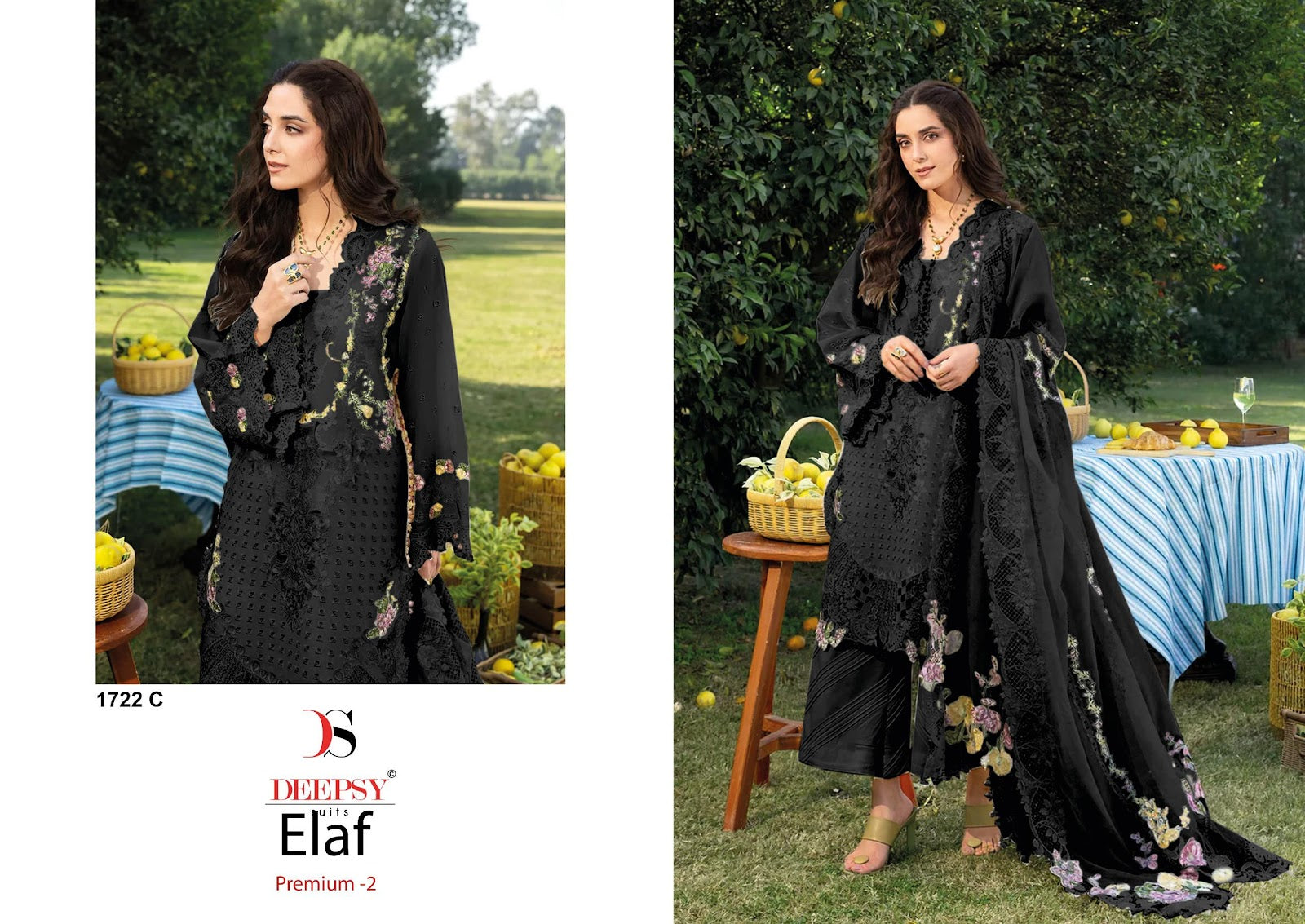 1722 Abcd Elaf Premium 2 Deepsy Cotton Pakistani Patch Work Suits Wholesaler Ahmedabad