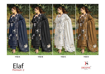 1723 Abcd Elaf Premium 2 Deepsy Cotton Pakistani Patch Work Suits Wholesale