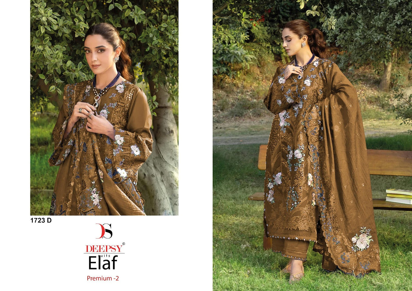 1723 Abcd Elaf Premium 2 Deepsy Cotton Pakistani Patch Work Suits Wholesale