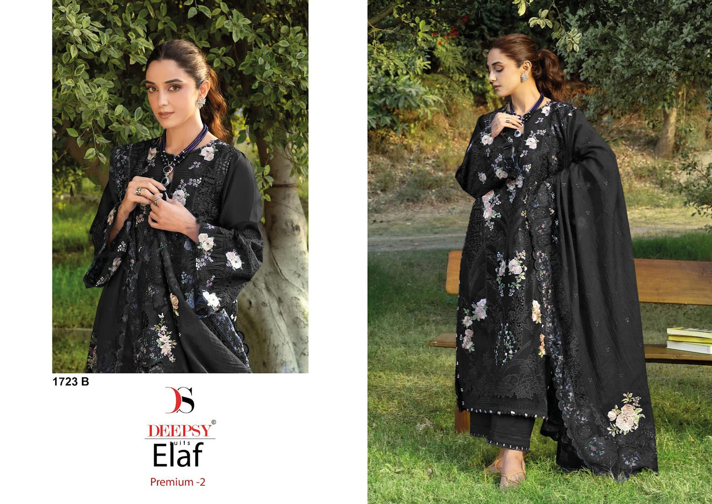 1723 Abcd Elaf Premium 2 Deepsy Cotton Pakistani Patch Work Suits Wholesale