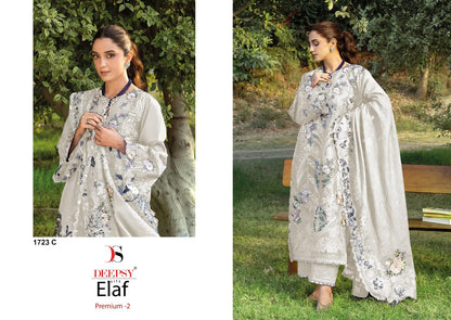 1723 Abcd Elaf Premium 2 Deepsy Cotton Pakistani Patch Work Suits Wholesale
