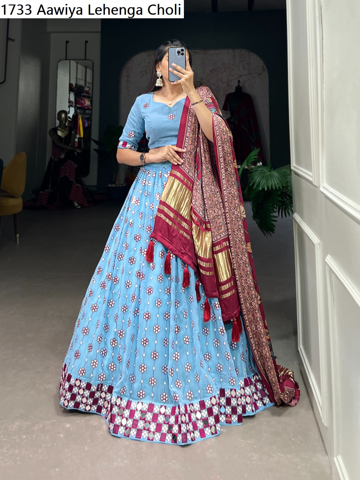 1733 Aawiya Georgette Lehenga Choli Wholesale Rate