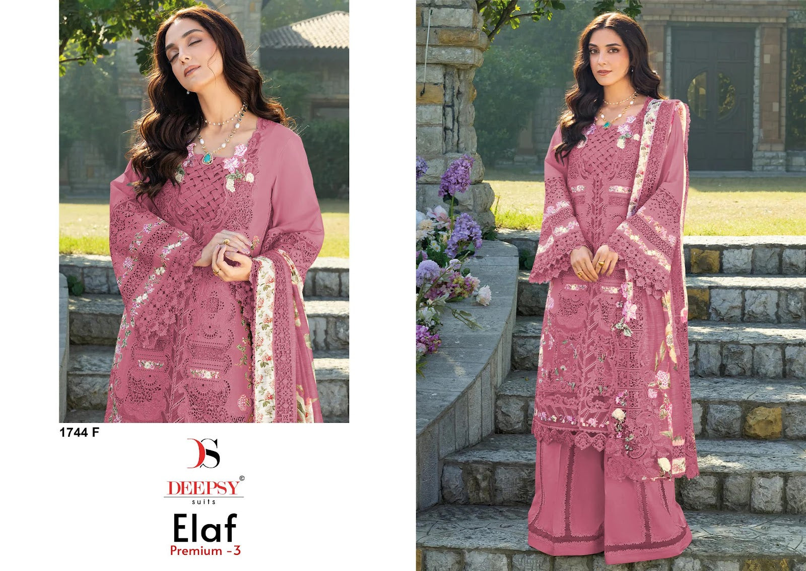 1744 Efgh Elaf Premium 3 Deepsy Cotton Pakistani Patch Work Suits Manufacturer Ahmedabad