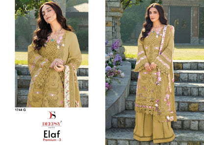 1744 Efgh Elaf Premium 3 Deepsy Cotton Pakistani Patch Work Suits Manufacturer Ahmedabad