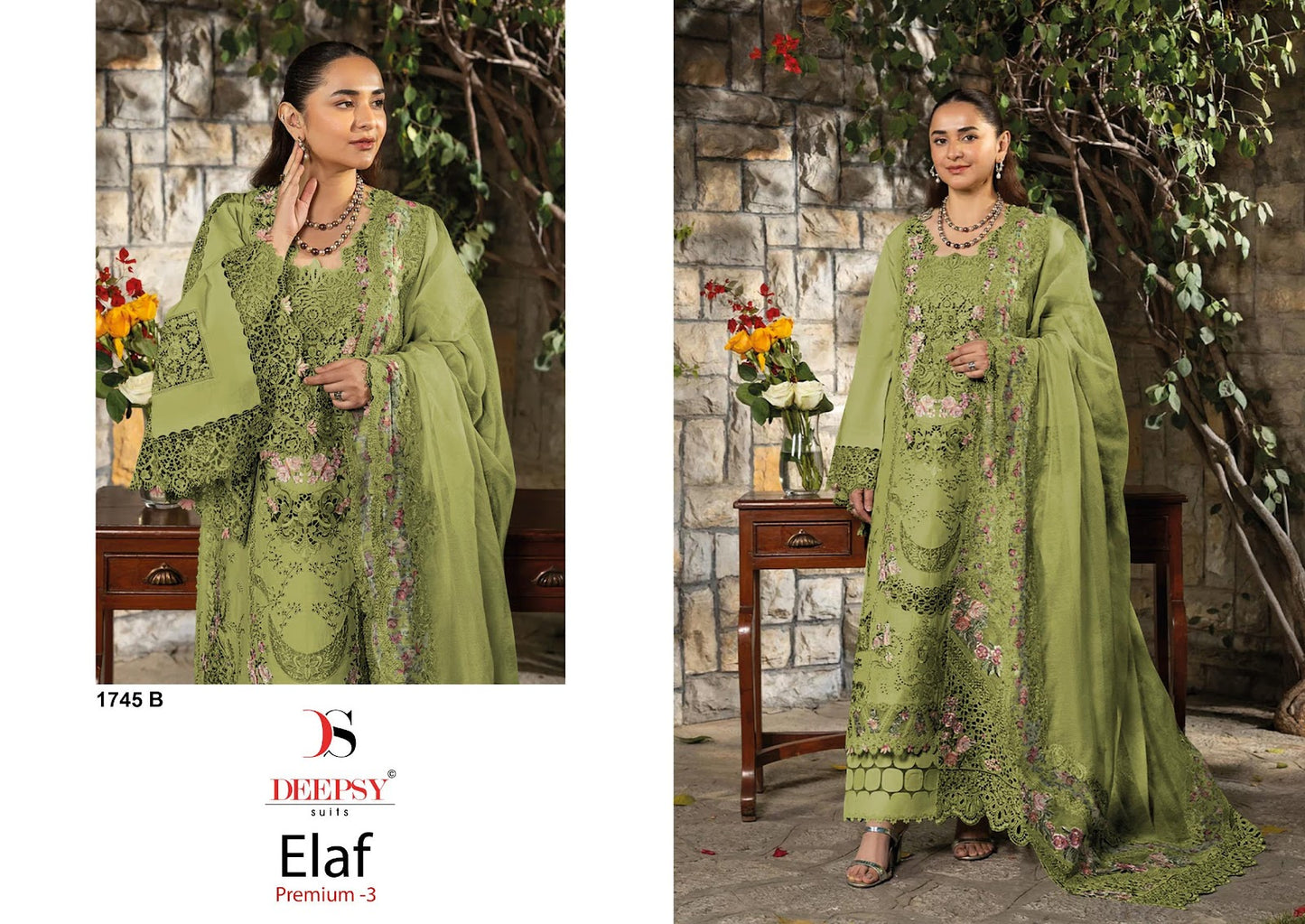 1745 Abcd Elaf 3 Premium Deepsy Cotton Pakistani Patch Work Suits Wholesale