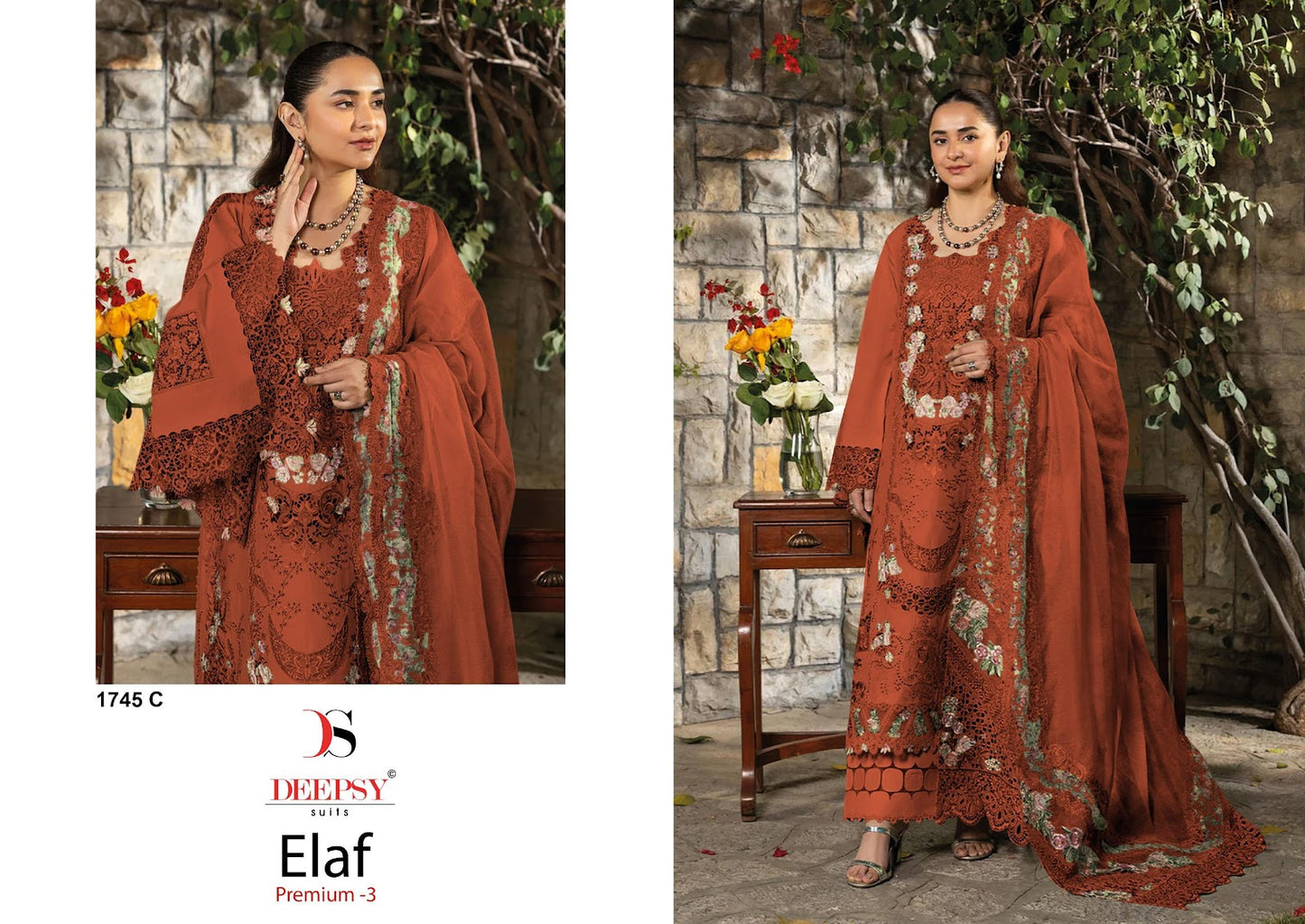 1745 Abcd Elaf 3 Premium Deepsy Cotton Pakistani Patch Work Suits Wholesale