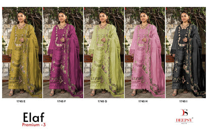 1745 Efghi Elaf Premium 3 Deepsy Cotton Pakistani Patch Work Suits Manufacturer Gujarat