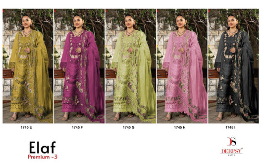 1745 Efghi Elaf Premium 3 Deepsy Cotton Pakistani Patch Work Suits Manufacturer Gujarat